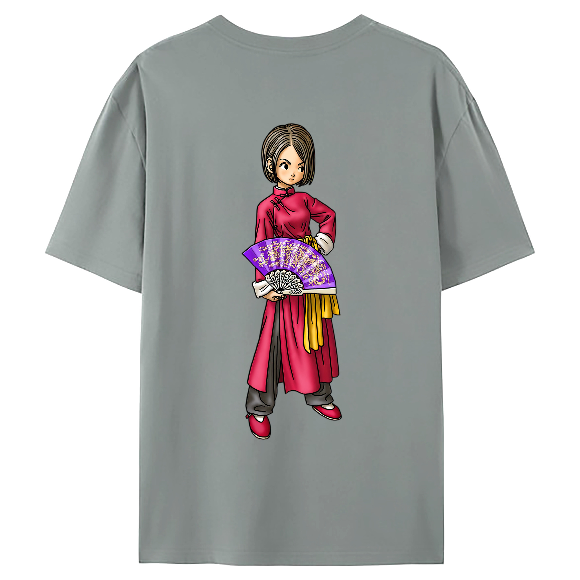 （画像用） ドラゴンクエスト Doragon Kuesuto Dragon Quest 綿100％ メンズ半袖Tシャツ（バックプリント） 通気性